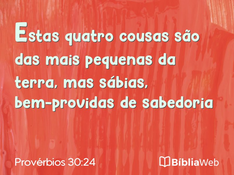 Provérbios 30:24 em imagem para compartilhar