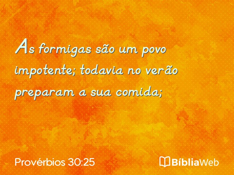 Provérbios 30:25 em imagem para compartilhar