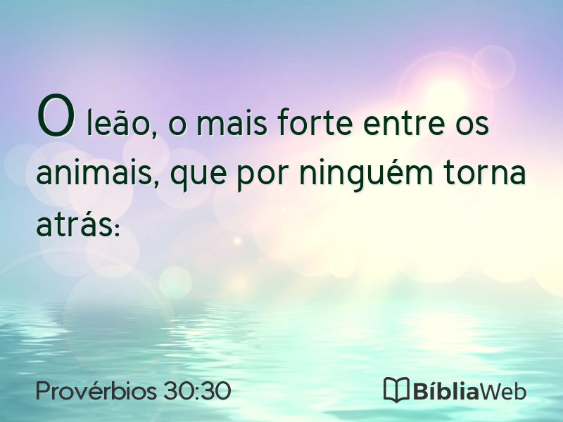 Provérbios 30:30 em imagem para compartilhar