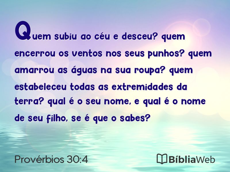 Provérbios 30:4 em imagem para compartilhar