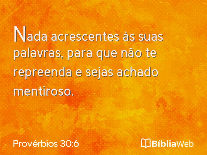 Provérbios 30:6 em imagem para compartilhar