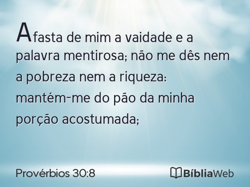 Provérbios 30:8 em imagem para compartilhar