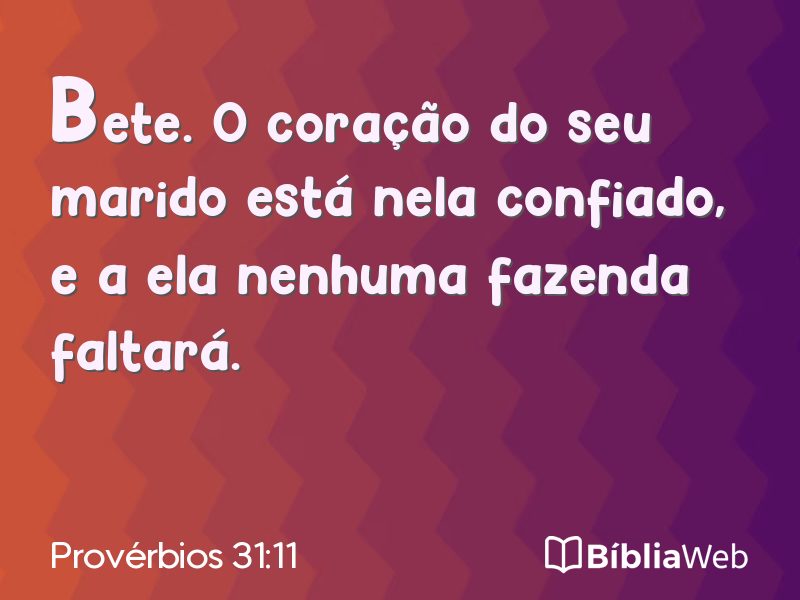 Provérbios 31:11 em imagem para compartilhar