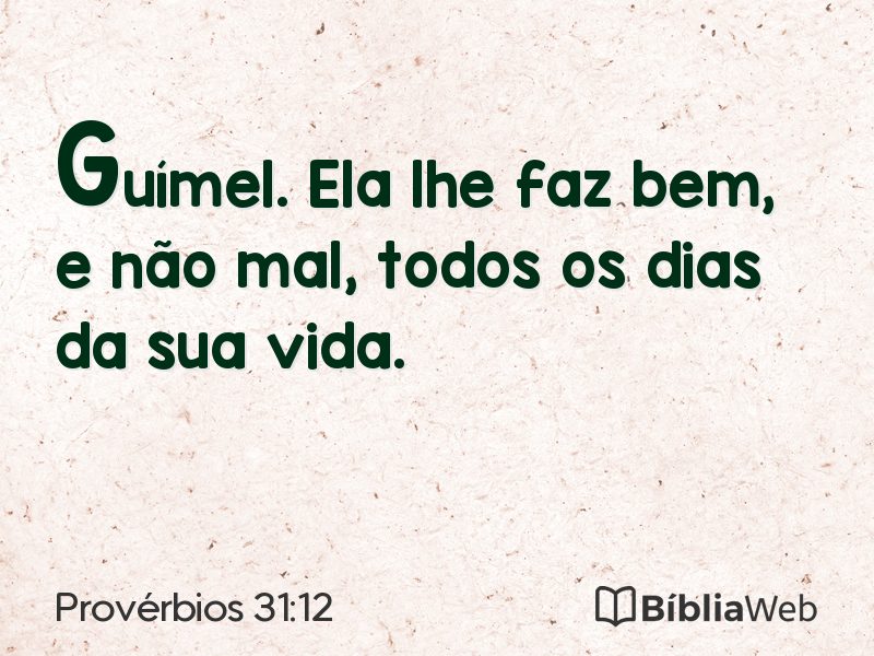 Provérbios 31:12 em imagem para compartilhar