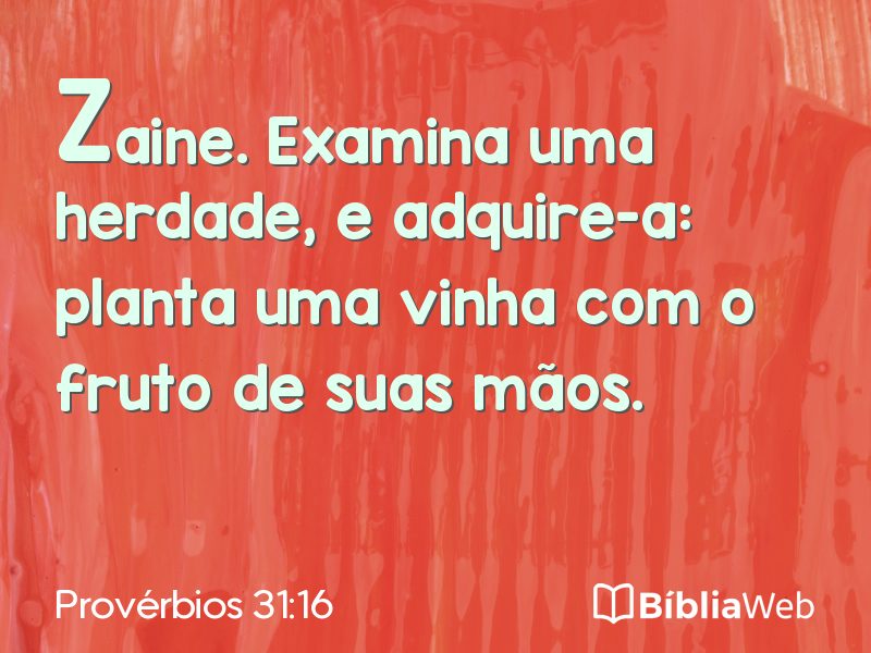 Provérbios 31:16 em imagem para compartilhar