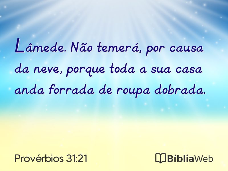 Provérbios 31:21 em imagem para compartilhar