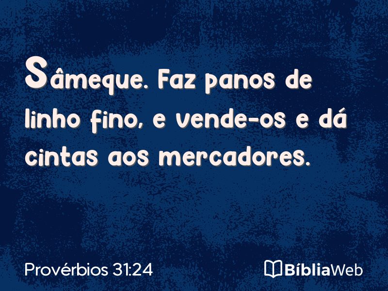 Provérbios 31:24 em imagem para compartilhar