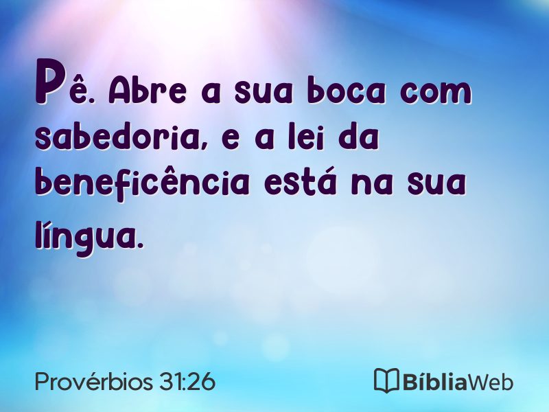 Provérbios 31:26 em imagem para compartilhar