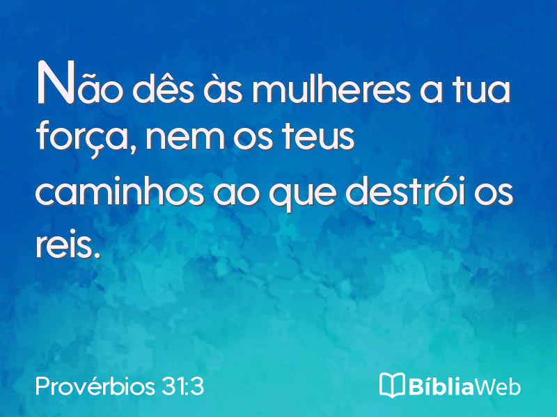 Provérbios 31:3 em imagem para compartilhar