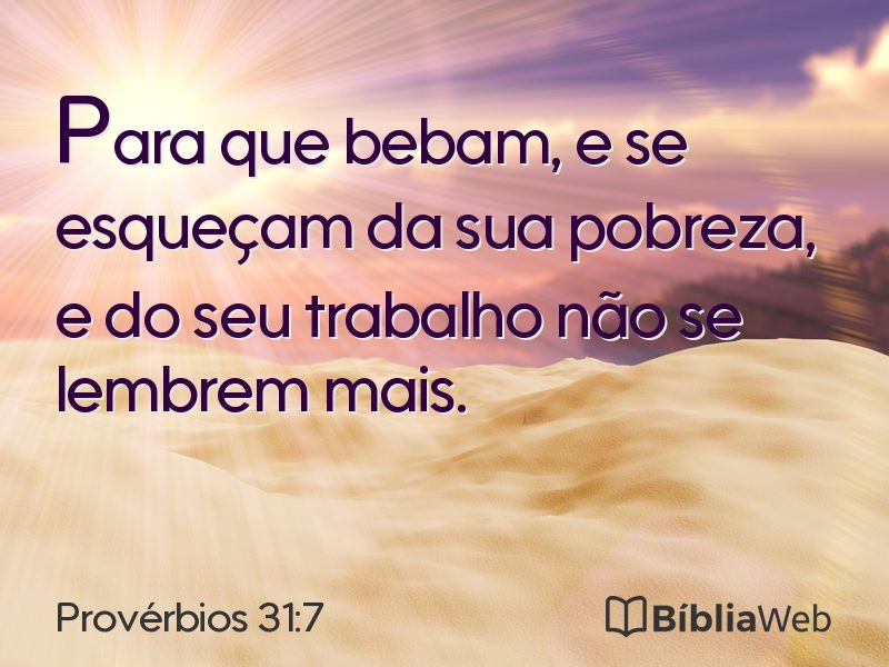 Provérbios 31:7 em imagem para compartilhar