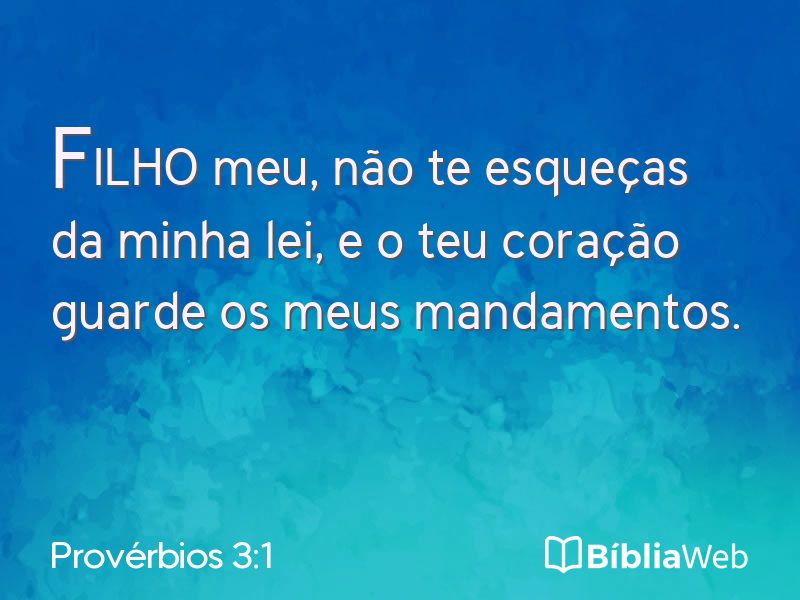 Provérbios 3:1 em imagem para compartilhar