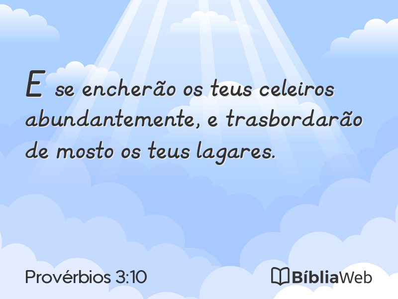 Provérbios 3:10 em imagem para compartilhar