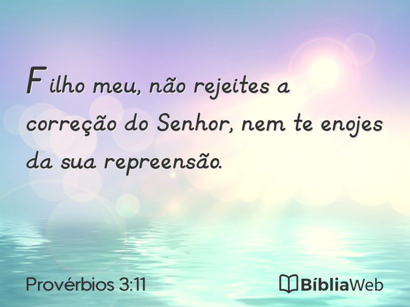 Provérbios 3:11 em imagem para compartilhar
