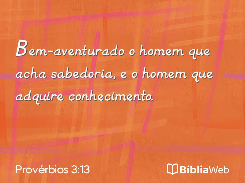 Provérbios 3:13 em imagem para compartilhar