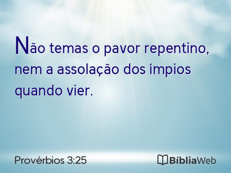 Provérbios 3:25 em imagem para compartilhar