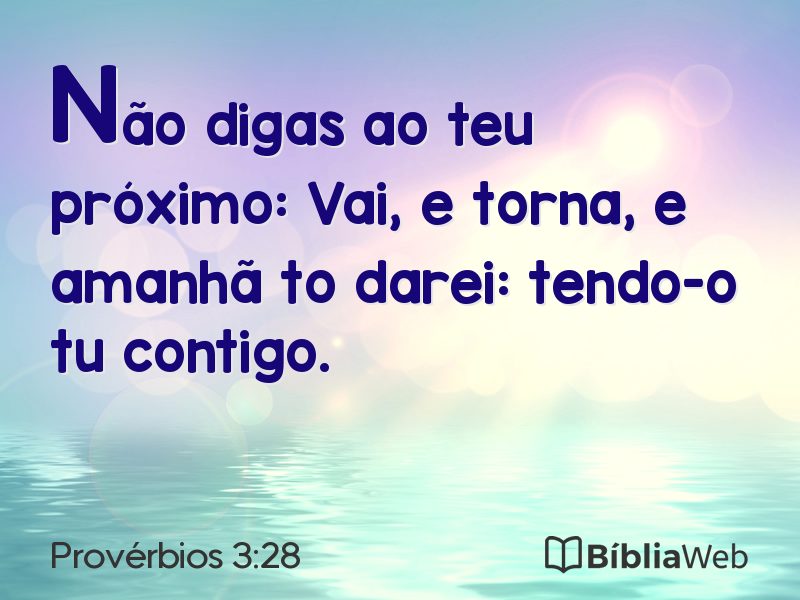 Provérbios 3:28 em imagem para compartilhar