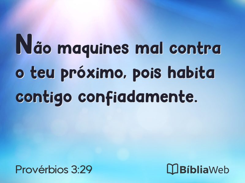 Provérbios 3:29 em imagem para compartilhar