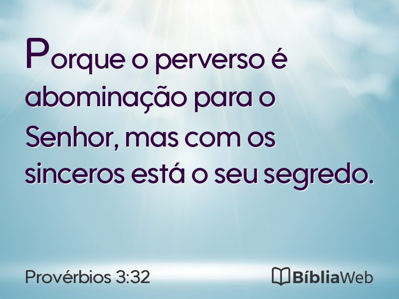 Provérbios 3:32 em imagem para compartilhar