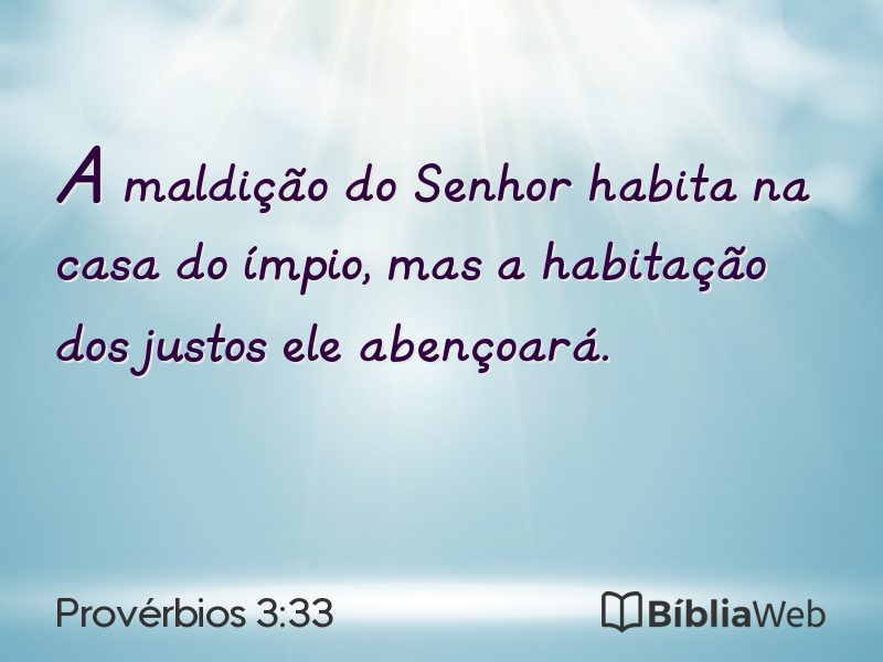 Provérbios 3:33 em imagem para compartilhar