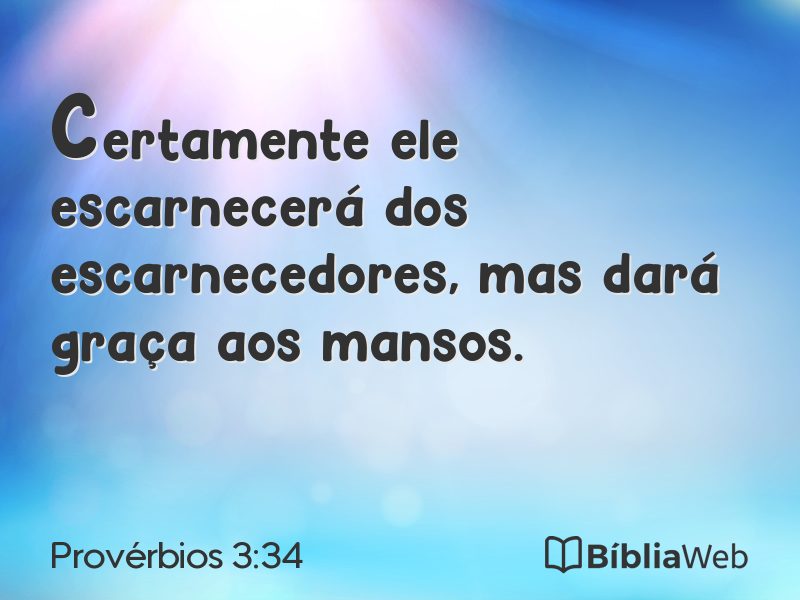 Provérbios 3:34 em imagem para compartilhar