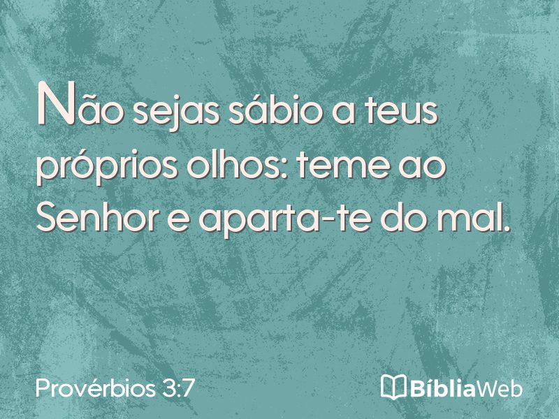 Provérbios 3:7 em imagem para compartilhar