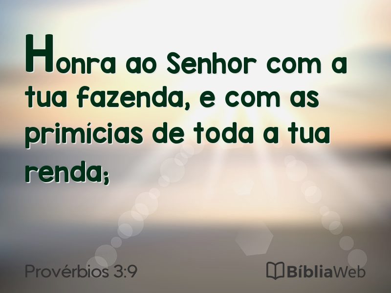 Provérbios 3:9 em imagem para compartilhar