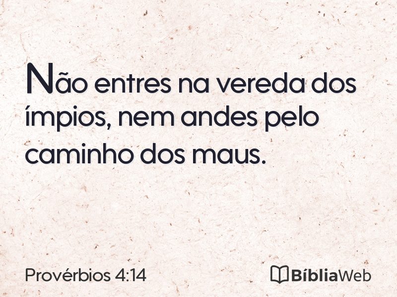 Provérbios 4:14 em imagem para compartilhar