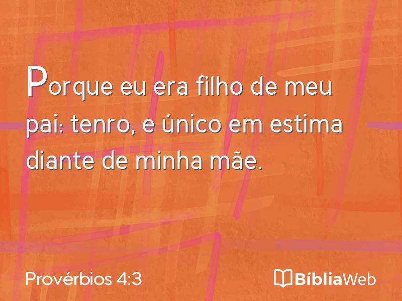 Provérbios 4:3 em imagem para compartilhar