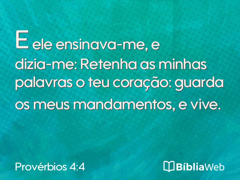 Provérbios 4:4 em imagem para compartilhar