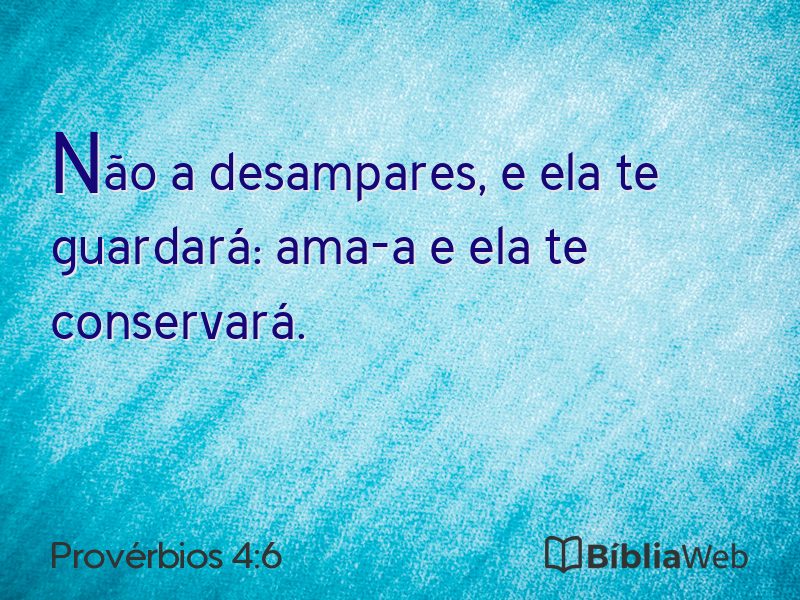 Provérbios 4:6 em imagem para compartilhar