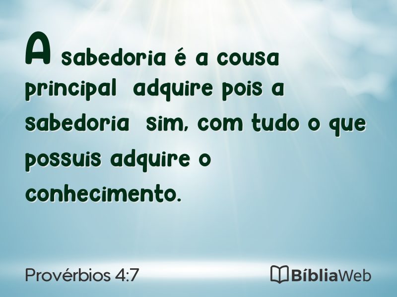 Provérbios 4:7 em imagem para compartilhar
