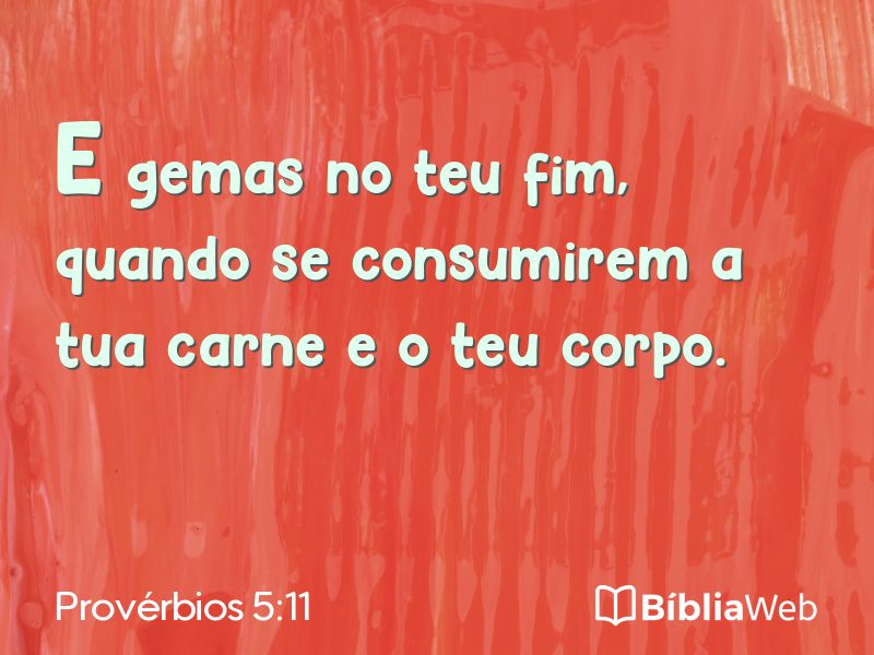 Provérbios 5:11 em imagem para compartilhar