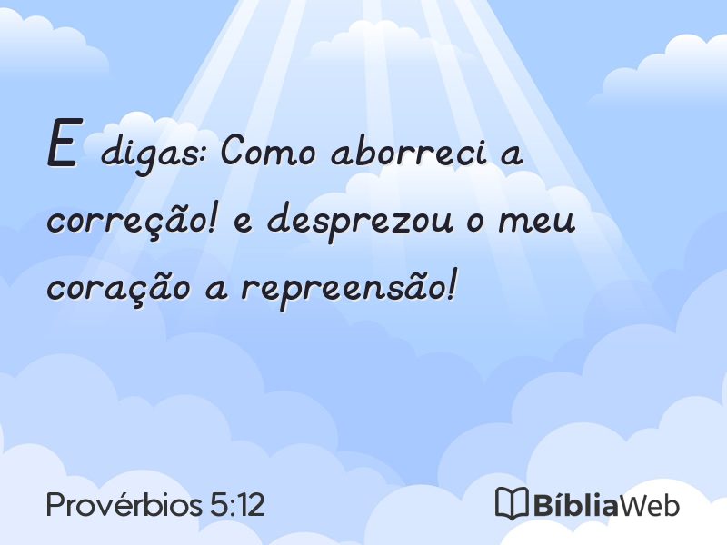 Provérbios 5:12 em imagem para compartilhar