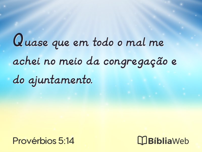 Provérbios 5:14 em imagem para compartilhar