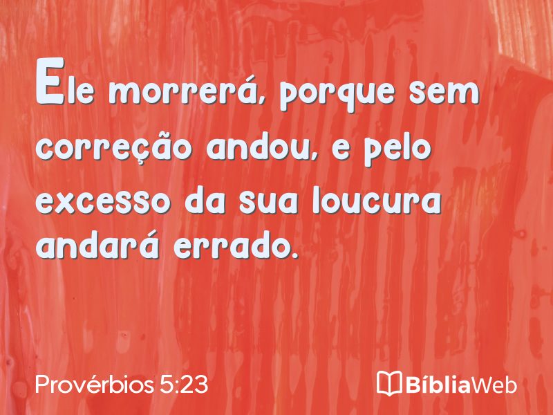 Provérbios 5:23 em imagem para compartilhar