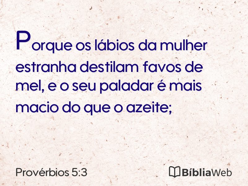 Provérbios 5:3 em imagem para compartilhar