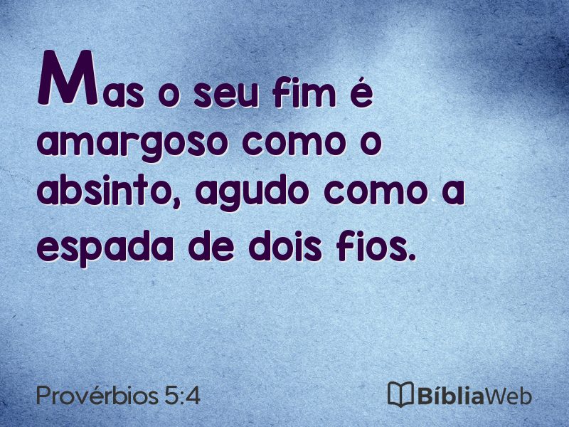 Provérbios 5:4 em imagem para compartilhar