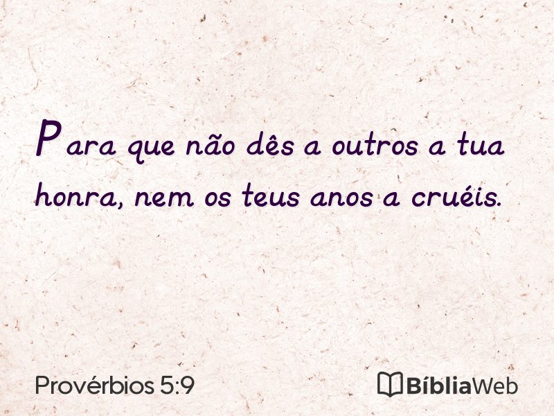 Provérbios 5:9 em imagem para compartilhar