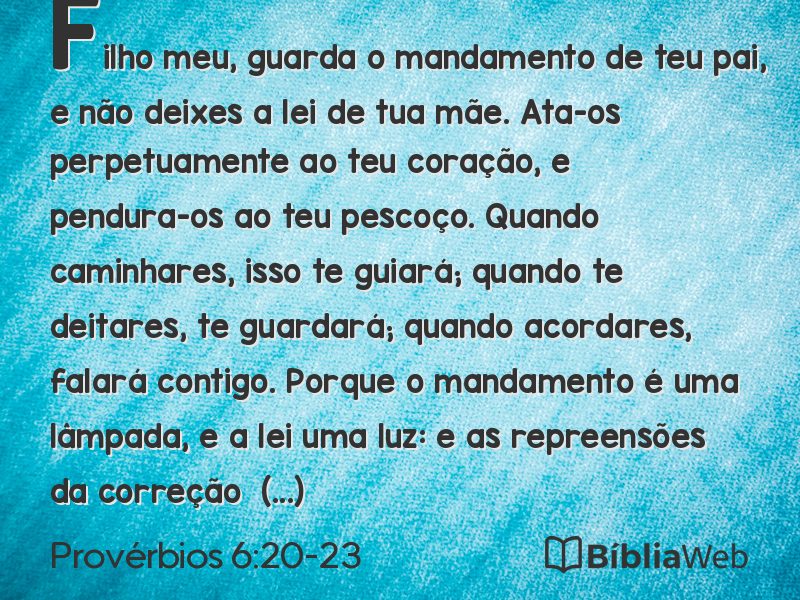 Provérbios 6:20-23 em imagem para compartilhar
