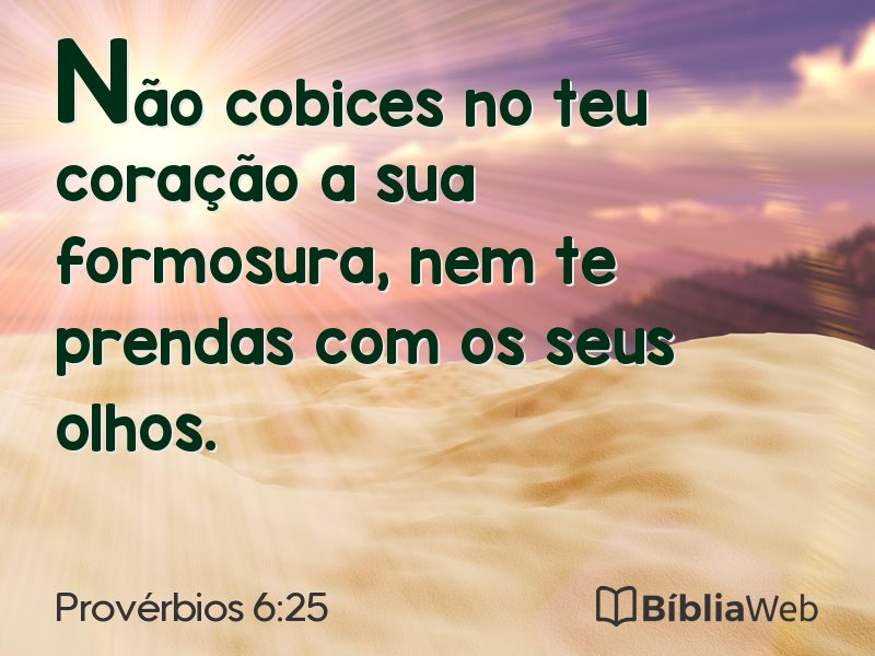 Provérbios 6:25 em imagem para compartilhar