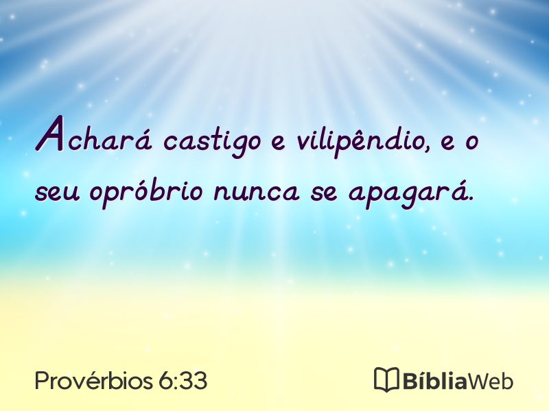 Provérbios 6:33 em imagem para compartilhar