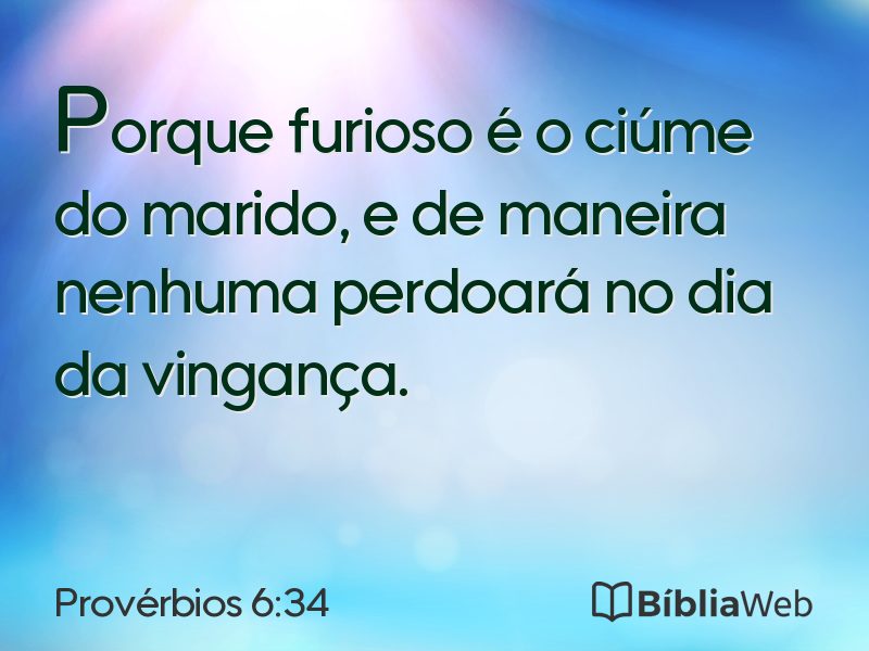 Provérbios 6:34 em imagem para compartilhar