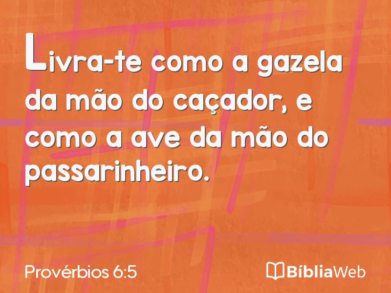 Provérbios 6:5 em imagem para compartilhar