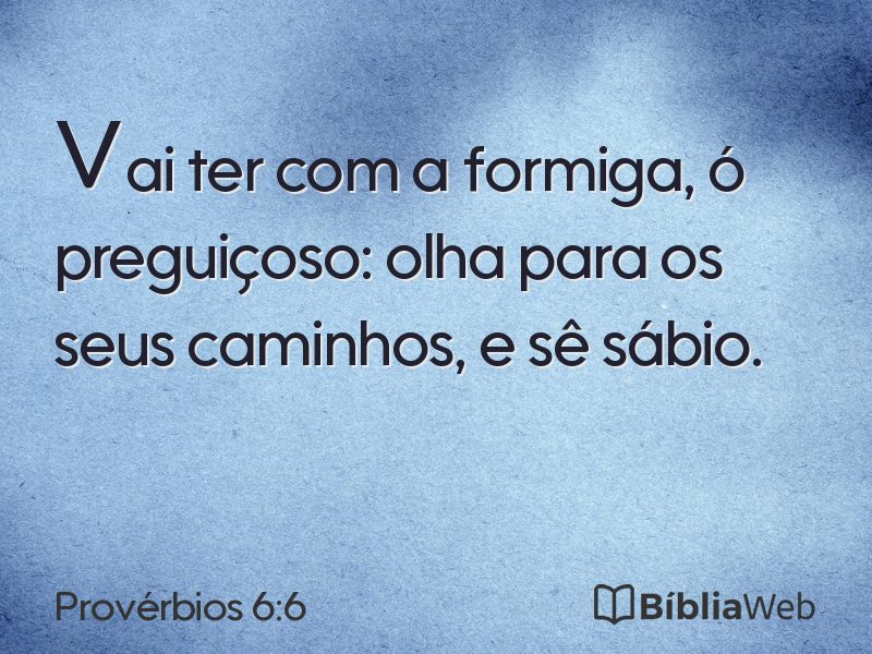Provérbios 6:6 em imagem para compartilhar