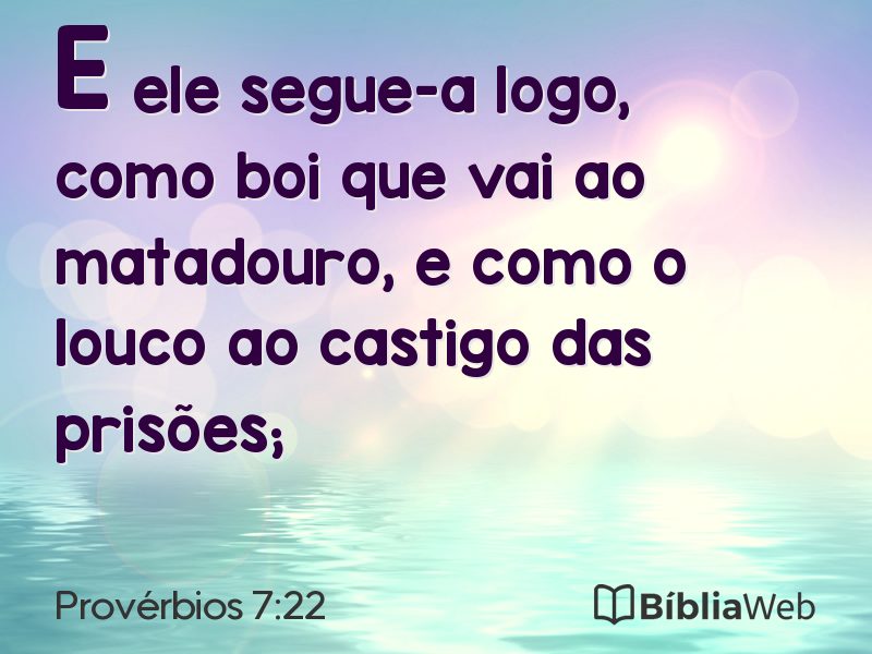 Provérbios 7:22 em imagem para compartilhar