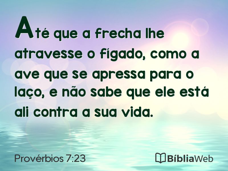 Provérbios 7:23 em imagem para compartilhar