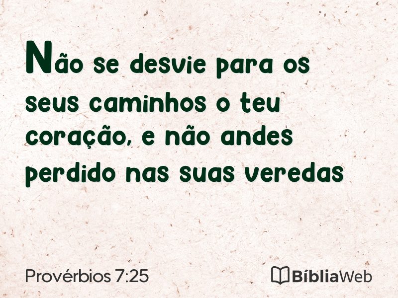 Provérbios 7:25 em imagem para compartilhar
