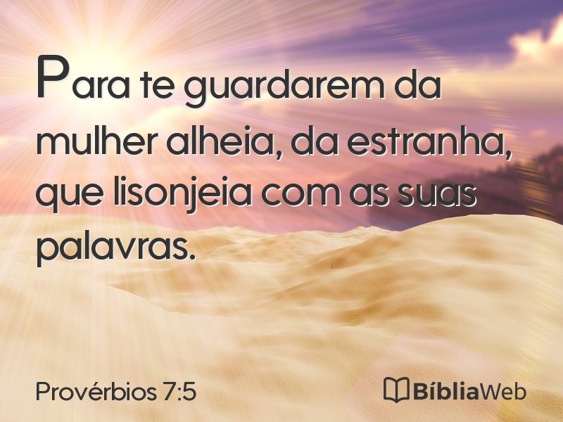 Provérbios 7:5 em imagem para compartilhar
