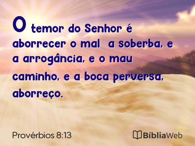 Provérbios 8:13 em imagem para compartilhar