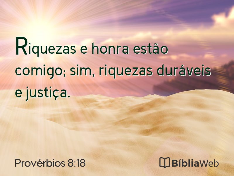 Provérbios 8:18 em imagem para compartilhar